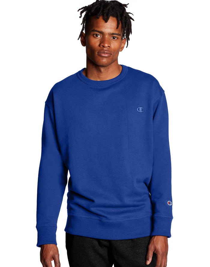 Sudadera Champion Hombre - Powerblend Fleece Crew C Logo ( Azules ) 3094578-VE